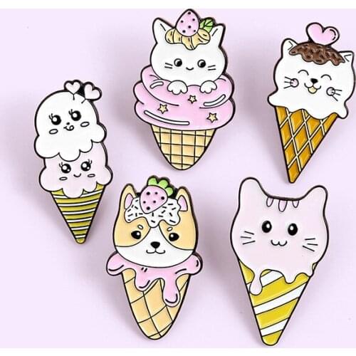 New Enamel Pin Custom Cat Dog Kitten Puppy Cone Kawaii Brooches Bag Lapel Pin Animal Badge Cute Jewelry Gift Friends