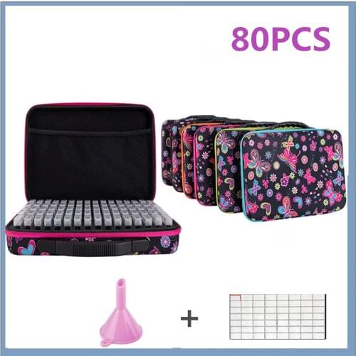 New 80 box Diamond Painting Box Tool diamond mosaic Container Storage Box Carry Case Holder diamond embroidery Hand Bag Zipper