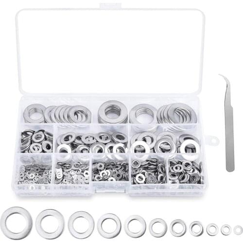 Flat Washers - 1080PCS Flat Washers 11 Sizes Stainless Steel Flat Washers and Lock Washers Washer Assortment Set