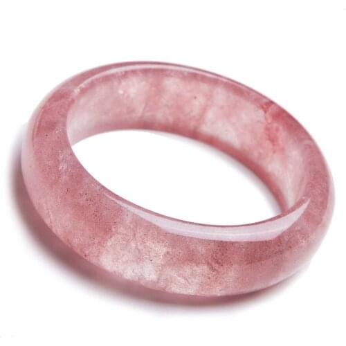 Drop Shipping Just One Women Femme Charm Natural Ice Strawberry Quartz Crystal Bangles Inner Diameter 60mm