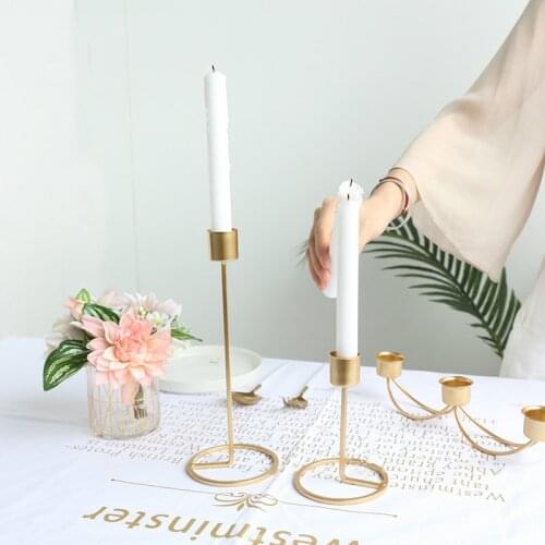 Nordic Candle Holders Luxury Wedding Decoration Table Centerpieces Romantic Candlestick Metal Kaarsenhouder Home Decor DA60ZT