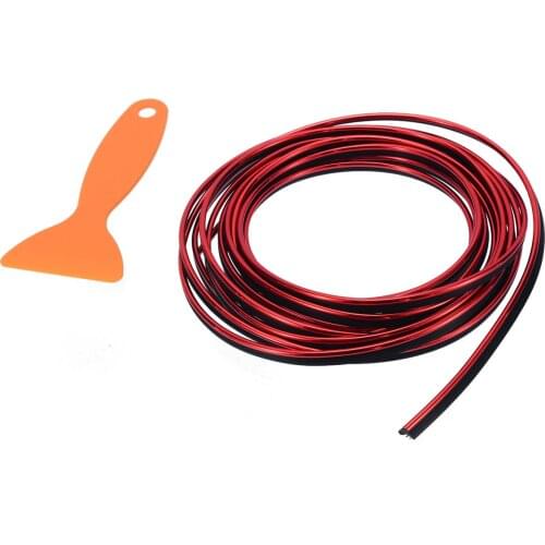 Brand New 5M Red Car Styling Strips Trim Decals Interior Door Sticker Moulding Line Car DIY Accessories