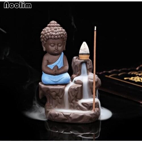 The Little Monk Small Buddha Censer Backflow Incense Burner Use In The Home Office Teahouse Home Decor