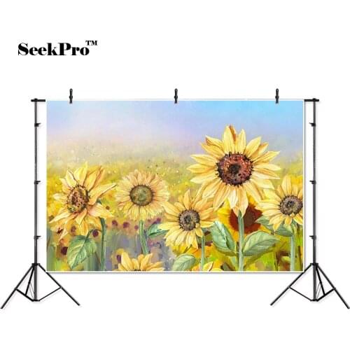 Thin vinyl sunflower Flora shine baby shower children kids photo Backgrounds Professional indoor Photographic studio Backdrops