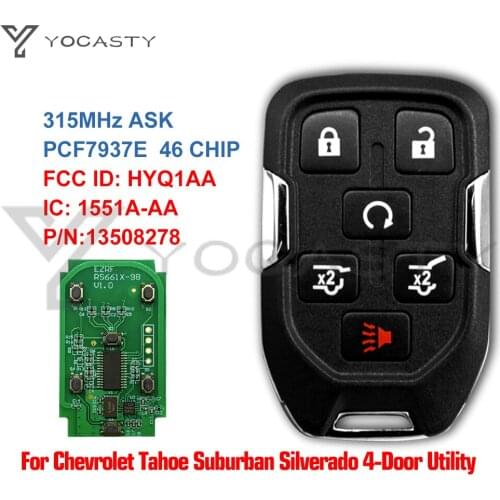 YOCASTY Smart Car Key Keyless Fob For Chevrolet Tahoe Suburban Silverado 4-Door 2015-2020 Utility FCC ID: HYQ1AA P/N: 13584512
