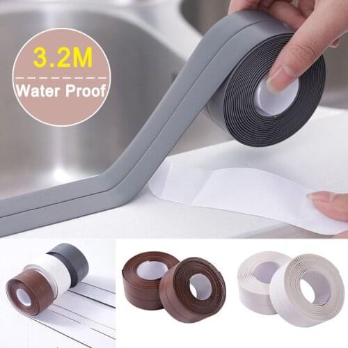 3.2M Waterproof Self-adhesive Tape Kitchen Ceramic Moisture-proof Sticker Home Decoration PVC Bathroom Furniture Corner Sticker