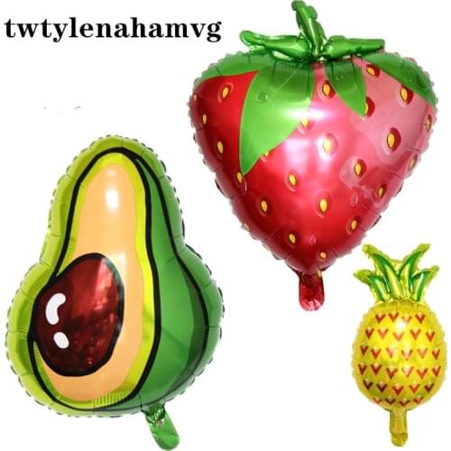 Avocado Strawberry Pineapple NEW Boy And Girl Baby Toy Aluminum Foil Balloon Birthday Party Grand Event Theme Decorations