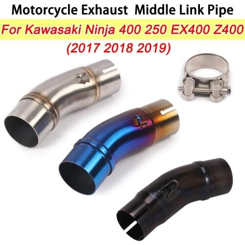 51mm Motorcycle Escape Exhaust Pipe Modified Middle Link Tube Pipe Slip on For Kawasaki Ninja400 Ninja 400 Z400 (2018-2020)