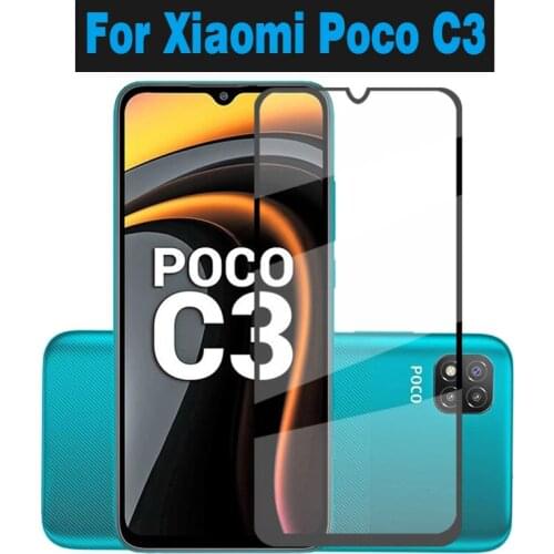 2PCS 3D Full Glue Tempered Glass For Xiaomi Poco C3 Full Cover 9H film Explosion-proof Screen Protector For Xiaomi Poco C3