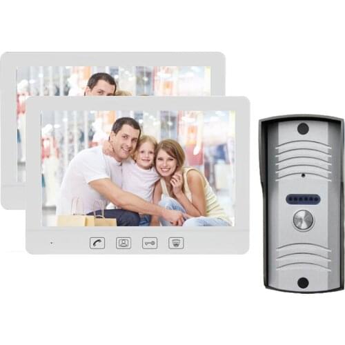 ZHUDELE 10.1" Color LCD Video Door Phone System Wired Visual Intercom IR Camera Doorbell Doorphone For Home Apartment