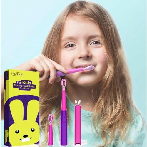 Fairywill Sonic Electric Toothbrush 3 Modes 4 Hours Charge 2 Heads And Rechargeable Soft Tongue Cleaner Smart Timer For kids