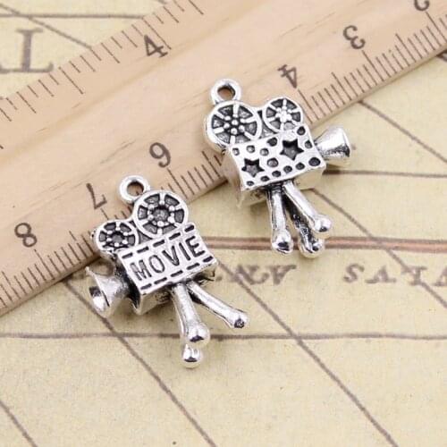 10pcs Charms Movie Camera Projector 25x15x5mm Tibetan DIY Retro Jewelry Bracelet Necklace Antique Bronze Silver Color Pendant