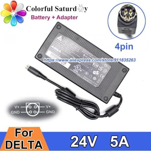 120W DELTA DPS-120QB A AC Adapter 24V 5A Laptop Charger Original Power Supply 4Pin