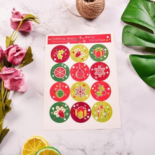 1200pcs Merry Christmas Sticker Round Sealing Sticker Christmas Labels Seal Stickers Scrapbook Diary Stationery Birthday Party