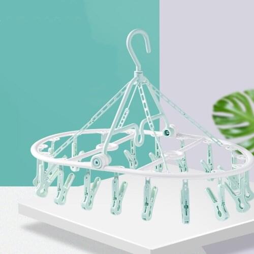 18 Clips Wardrobe Storage Cloth Hangers Portable Socks Cloth Hanger Rack Clothespin Multifunctional Drying Rack Sock Hooks