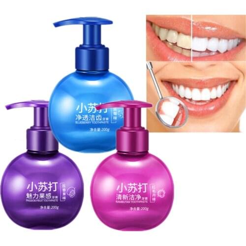 200g Passion Fruit Blueberry Baking Soda Toothpaste Teeth Whitening Toothpaste Oral Hygiene Dental Care Remove Tooth Stains