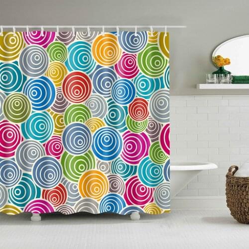 2021 Round Shower Curtain Bathroom Polyester Waterproof Shower Curtain Color Bathroom Shower