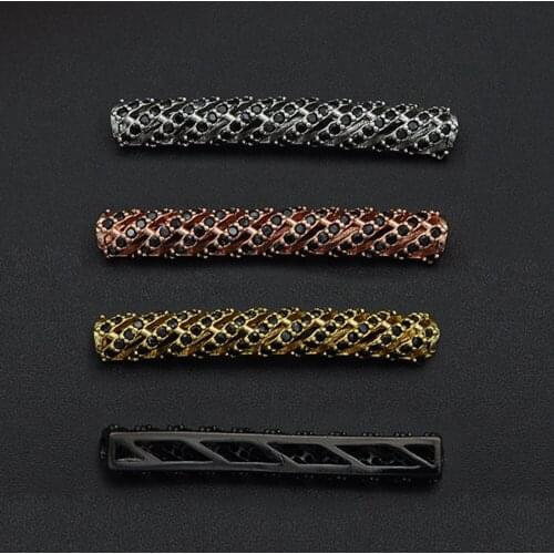 34x5mm 100% CZ Zircon DIY Jewelry Tube Bar Bead Charm Wholesale Necklace Making Charms Bracelet Making Charm Top Quality
