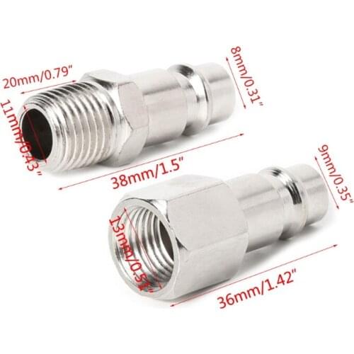 5Pcs 1/4" BSP Femal/Male Air Line Hose Coupler Connector Quick Release Fittings