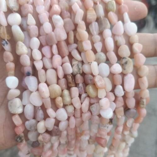 6-8mm Irregular Natural Pink Opal Stone Beads DIY Fashion Jewelry Accessories Loose Spacer Stone Beads Strand 15