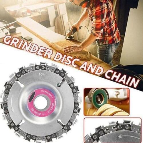 Grinder Wood Carving Chain Disc Carving Disc Woodworking Chain Saws Disc Chain Plate Tool Angle Grinding 5 Inch 4 inch Dropship