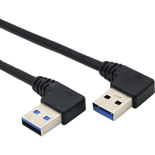 Black USB 3.0 Double Heads USB 3.0 Male to Male cable for external Hard Disk with extra power 30cm 60cm