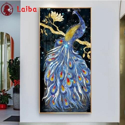 DIY Diamond Painting Nordic style porch walkway minimalist peacock animal Diamond Mosaic Full Drill Cross Stitch Handmade Hobby