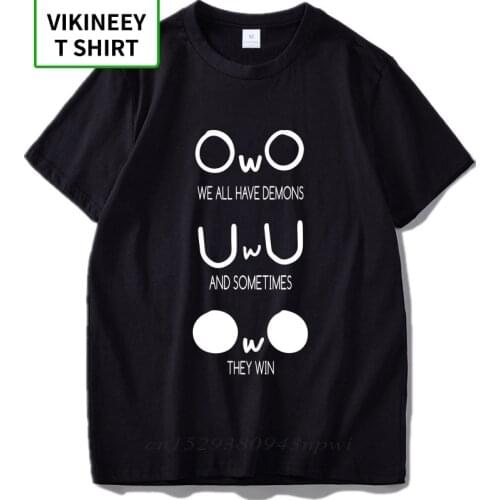 We All Have Demons T shirt Meme Emotion Funny Cute Abstract Pattern Crew Neck 100% Cotton Tee Shirt EU Size