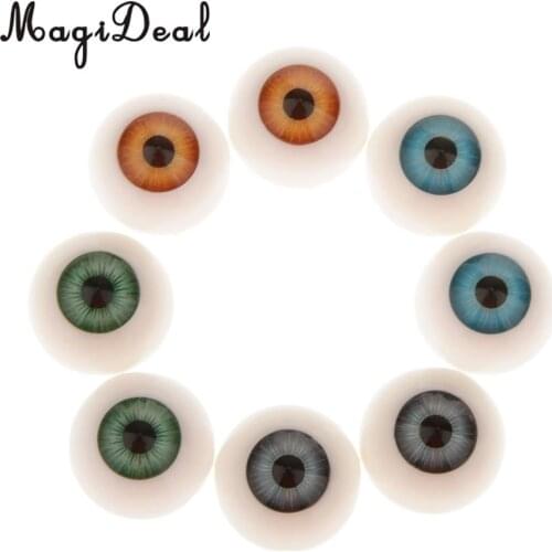 8Pcs/Pack Half Round Hollow Acrylic Doll Dollfie Eyes Eyeballs for Porcelain Doll Plush Animal DIY Craft Toys 20mm