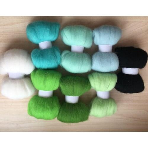 Needle felting roving felt 100% merino wool fiber mix color 10g/8pcs/lot