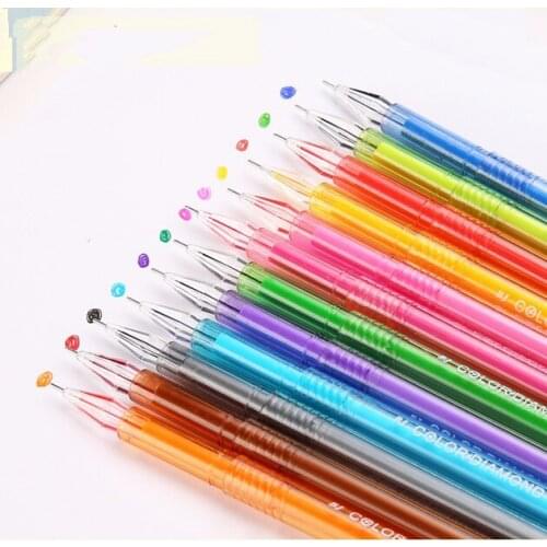Wholesale kawaii pen 120pcs/10sets 12 colors fashion diamond crown colored gel pens for kids office school mark drawing diary