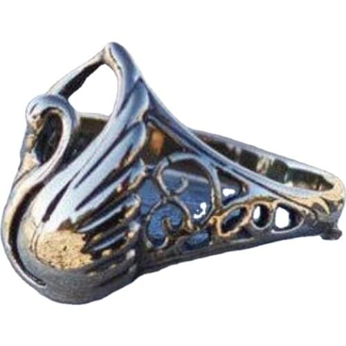 Swan Ring for Women, Bronze Bird Ring, Sterling Silver Animal Ring, Swan Jewelry, Beauty Gift for Her, Bronze Jewelry