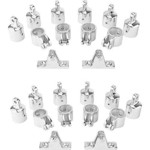 Bimini Top Fittings Kit Hardware - 3 Bow- 7/8" 316 Marine Stainless Steel, 24Pcs