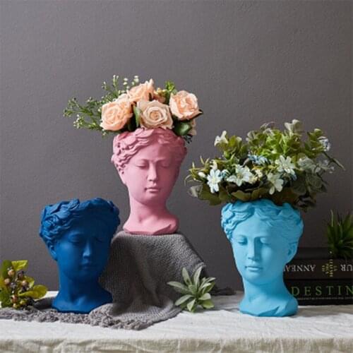 Creative Pots for Plants European Vase Cement Succulents Venus Greek Goddess Statue Wall-mounted Flowerpot For Wall Decoration