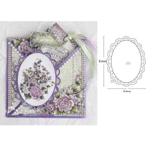Lace ellipse Photo Frame Metal Cutting Dies for DIY Scrapbooking Dies Paper Cards Making Embossing die cut Decorative craft dies