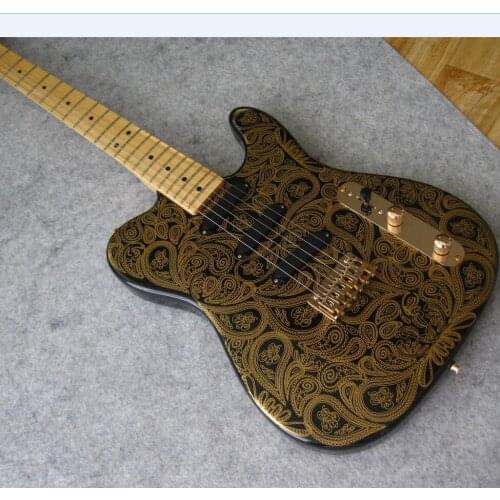 James Burt@n Gold Paisley SSS Powerful pickups guitar maple stripe chender TL electric guitar free shipping
