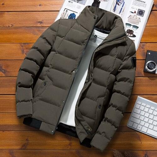 Mens Down Jacket Winter Warm Men Brand Cotton Coats Padded Thickened Wool Collar Korean Youth Down Jacket Men Coat 2021 Fashion