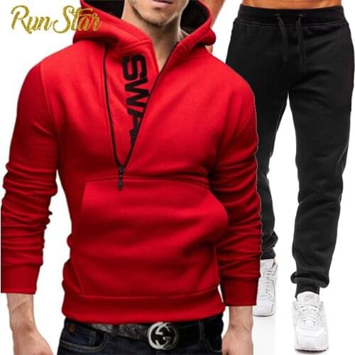 2021 Mens Tracksuit Autumn Winter Mens Sets Hoodies+Pants Sport Suits Casual Sweatshirts Sportswear Outdoor Clothing Male