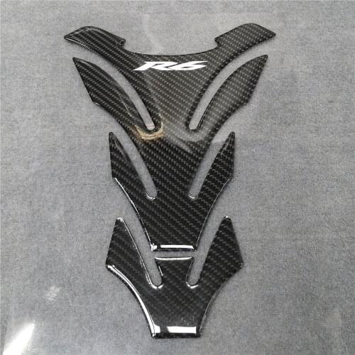 For Yamaha R6 Tank Pad Black Carbon Brazing Protector Racing Sticker Decorative Protector High Quality 3D Resin Tankpad