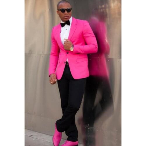 New Fashion Slim Fit Groom Tuxedos Groomsmen Blazer Excellent Men Business Activity Suit Party Prom Suit 2Pieces(Jacket+Pants)