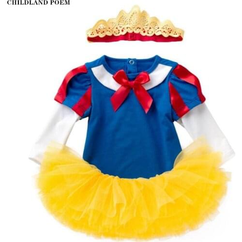Baby Girls Clothes Newborn Snow White Baby Costume Princess 1St Birthday Party Baby Dress Outfits Baby Clothes For Girl 3Pcs/set