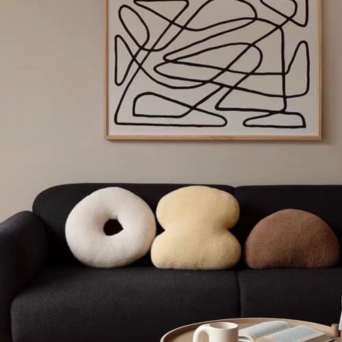 Office 2019 Waist Cushion Sofa Bedside Funda Almohada Saten With Core Cute Three-dimensional Geometric Plush Pillow Satijnen