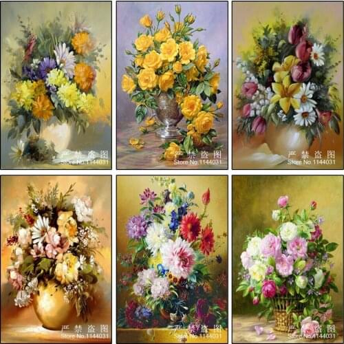 Full Square Drill Peony Modern Home Decoration 5D Diy Diamond Painting Flowers Needlework 3d Full Diamond Embroidery Painting