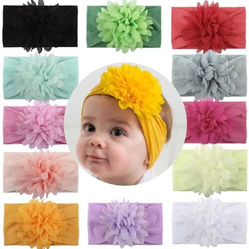 Kids Hair Accessories Newborn Toddler Headband Nylon Toddler Hair Band Flower Multicolor Elastic 1Pcs For Baby Girl
