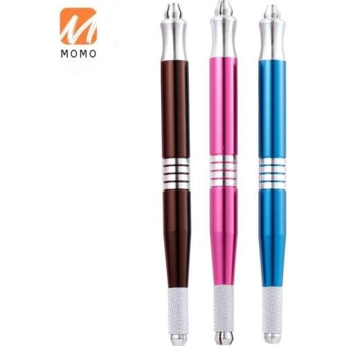 Double-Headed Shipping Pen Semi-Permanent Eyebrow Tattoo Hand Pen Metal Dual-Use High-End Tattoo Embroidery Tools