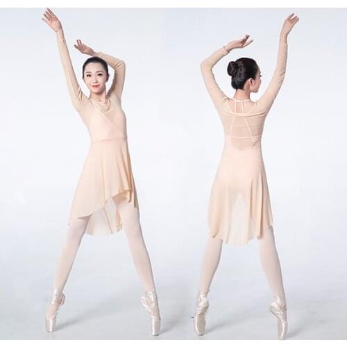 Mesh Ballet Dance Dress For Adult Ballet Tutu Practice Wear Fairy Costume Ballerina Dance Wear Dance Clothes Women JL2026