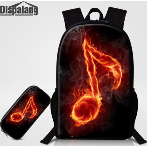 Dispalang School Backpack For Women Men Musical Note Print Travel Bags Children School Bags Pencil Bag for Teenagers Book Bag