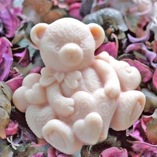 Love Bear Silicone Mold 3D Cute Bow Bear Soap Mould Baking Tool