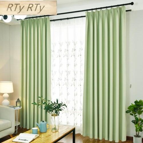 Modern Blackout Curtains For Living Room Pink/green/blue/purple Bedroom Finished Drapes For Window Treatment