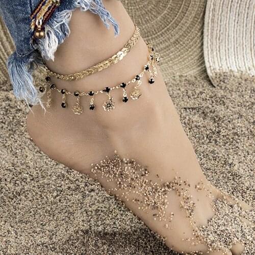 Rhinestone Pendant Anklets Women Feet Jewelry Accessories Female Beach Leg Bracelet Ankle Bracelet Fashion Jewelry 2020